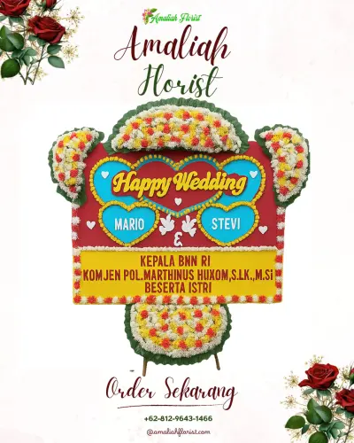Karangan Papan Bunga Pernikahan di Sumita